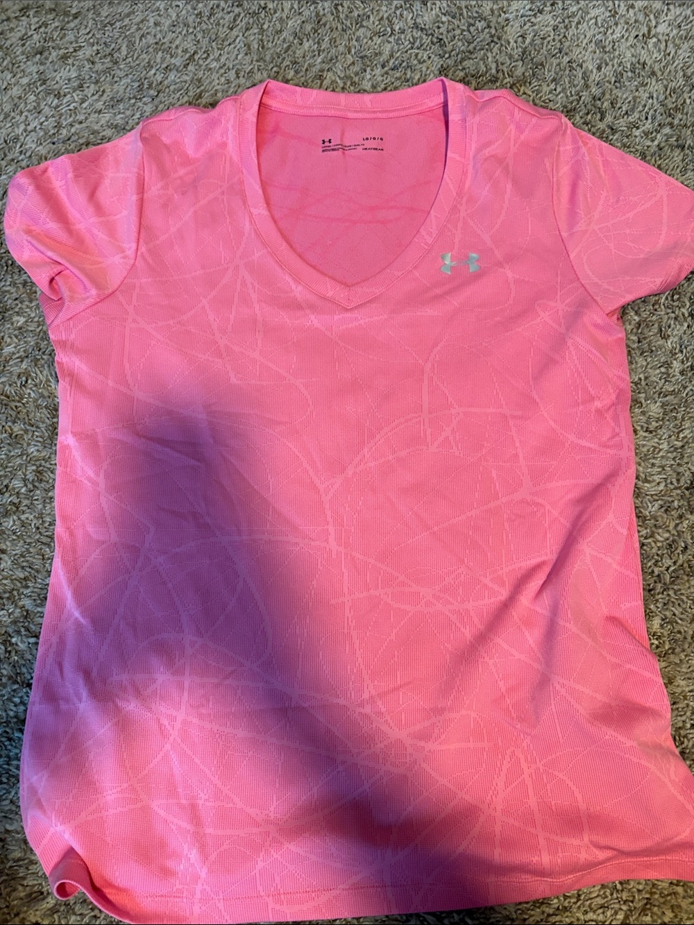 Under Armour Pink V-Neck Short Sleeve Performance Tee